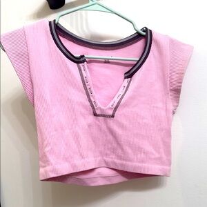 Urban Outfitters Pink and Black Short Sleeve Tee